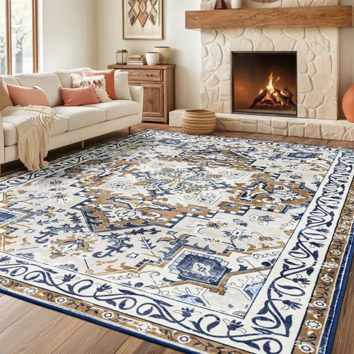 Miniatura 40 de Rugflix Alfombras de área de 8 x 10 pies para sala de estar, alfombra grande lavable, resistente a las manchas, pelo bajo, alfombra oscura moderna