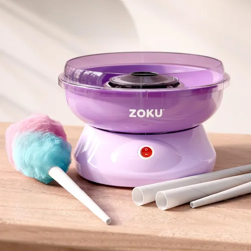 Miniatura 3 de ZOKU Máquina de algodón de azúcar, máquina de algodón de azúcar para encimera, incluye 10 conos de papel, disfruta de golosinas caseras en minutos