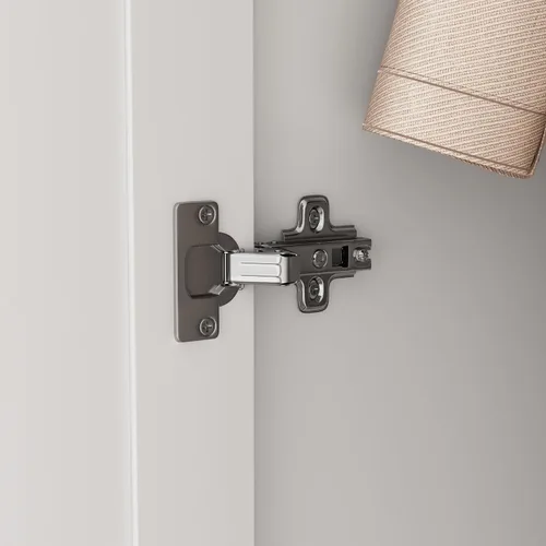 Miniatura 7 de FUNSIR Armario de dormitorio de 4 puertas, armario de madera con espejo, 2 rieles para colgar ropa, 5 estantes de almacenamiento y 2 cajones, unidad