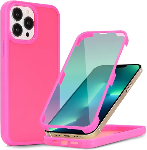 Miniatura 7 de Funda para iPhone 13 mini con protector de pantalla integrado y protección de cuerpo completo, para Apple iPhone 13 Mini, fundas para hombres, Rojo