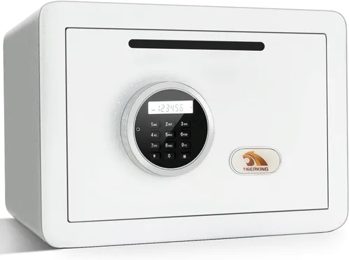Miniatura 10 de TIGERKING - Caja de seguridad digital con luz LED, caja de seguridad pequeña para dinero con estante removible, caja de seguridad para dinero