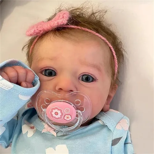 Miniatura 4 de Muñecas Reborn de Bebé Niña Realistas - Muñeca de Bebé de 18 Pulgadas, Muñeca Recién Nacida Realista de Niña de Silicona, Cuerpo de Tela, Muñeca