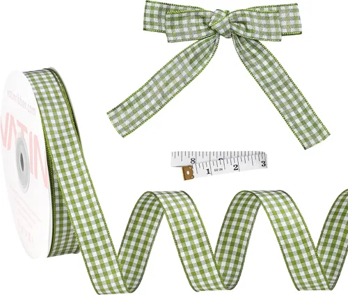 Miniatura 14 de VATIN Cinta a cuadros en blanco y negro – 3/8 pulgadas x 50 yardas, perfecta para cestas de Pascua, manualidades de primavera, envoltura de regalos