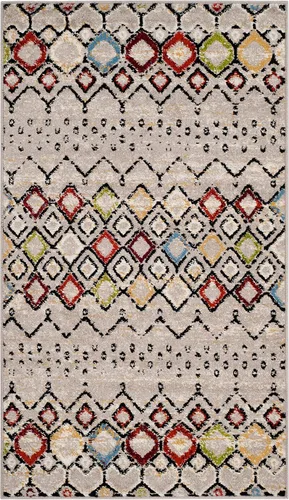 Miniatura 47 de SAFAVIEH Amsterdam Collection Alfombra Decorativa - 2.3 pies x 4 pies, Negro & Multi, Diseño Marroquí Bohemio, Sin Desprendimiento y Fácil Cuidado