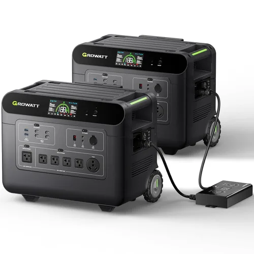 Miniatura 11 de GROWATT HELIOS 3600 Estación de energía portátil, batería LFP de 3600 Wh, expandible a salida de CA de 240 V/7200 W, hasta 36 kWh, generador