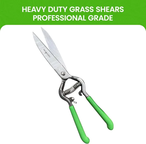 GARDEN GURU Tijeras de mano para cortar césped, podadoras clásicas de acero forjado, asas de agarre cómodo, perfectas para bordes de césped a mano,