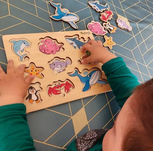 Miniatura 3 de Pikatoyz® Rompecabezas de madera para niños pequeños de 1 a 3 años - Juguetes educativos y de aprendizaje Montessori - Rompecabezas de madera