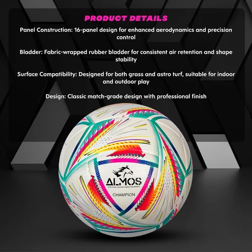 Miniatura 3 de Almos Champion - Balón de fútbol profesional, para ligas, clubes, entrenamiento, rendimiento de partidos, fútbol en interiores y exteriores, 16