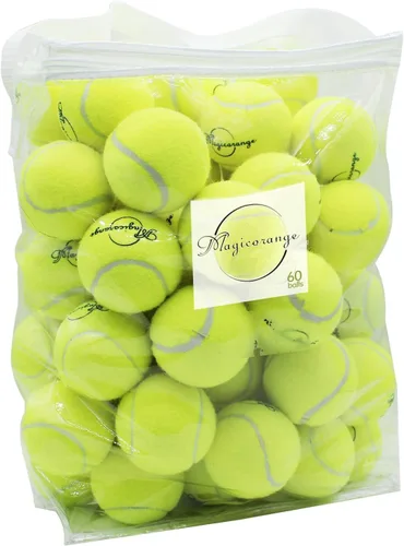 Miniatura 7 de Magicorange Pelotas de tenis, paquete de 60 pelotas de tenis de entrenamiento avanzado, pelotas de práctica, pelotas de juego para perros y Verde