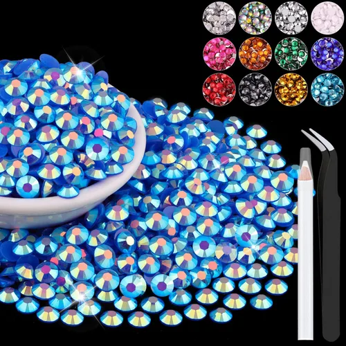 Miniatura 96 de 12000 diamantes de imitación de resina de 0.079 pulgadas a granel para manualidades (transparente), cristales deslumbrantes con parte trasera plana
