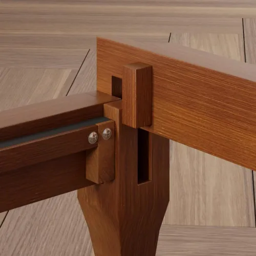 Miniatura 5 de Harper & Bright Designs Marco de cama de plataforma de bambú de tamaño matrimonial, cama de plataforma de madera de bajo perfil con cabecero, sin