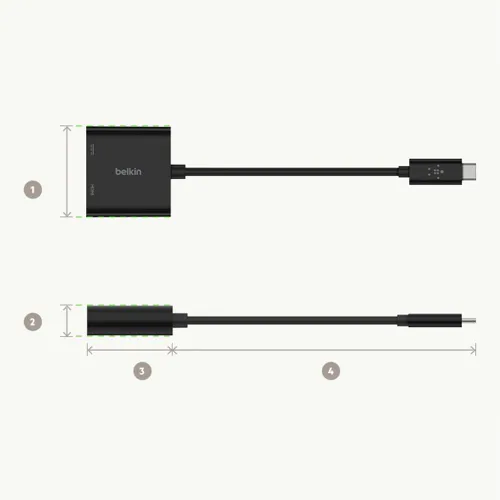Miniatura 6 de Belkin Adaptador USB C a HDMI + Puerto de Carga USBC para Cargar Mientras Visualizas, Soporta Video 4K UHD, Pase de Energía de hasta 60W