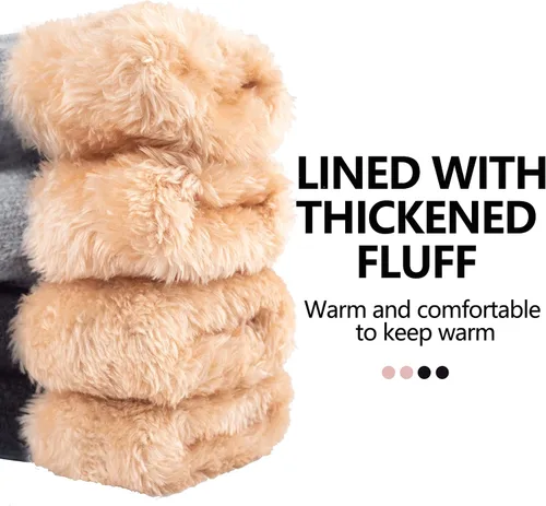 Miniatura 3 de 2 pares de guantes de punto de invierno para niños y niñas guantes térmicos cálidos de punto de cable 2-6-10-14 años de lana con forro polar