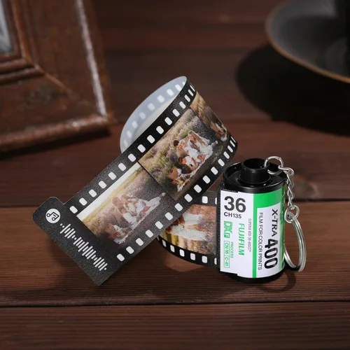 Miniatura 5 de Llaveros personalizados con fotos, llavero personalizado con rollo de película de cámara de imagen, regalo para novio
