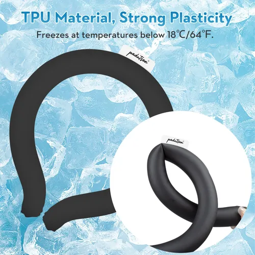 Miniatura 3 de 2 tubos de enfriamiento de cuello, enfriadores de hielo reutilizables para el cuerpo, enfriadores de cuello para clima caliente (negro)