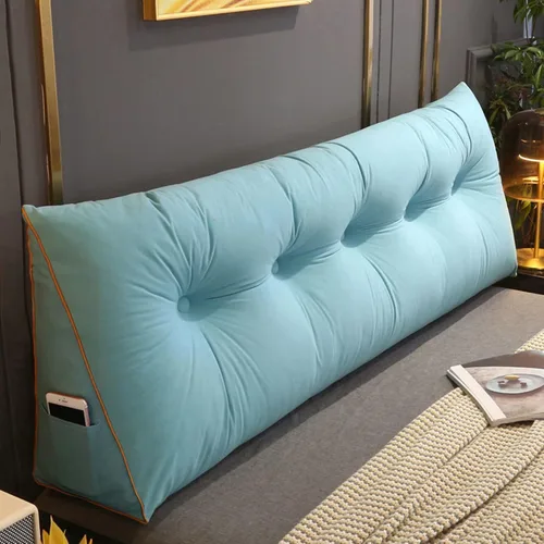 Miniatura 14 de Cómoda almohada lumbar para descansar en cama, cojín de respaldo de lectura, almohada triangular para cabecero, almohada de descanso de cuña, Gris