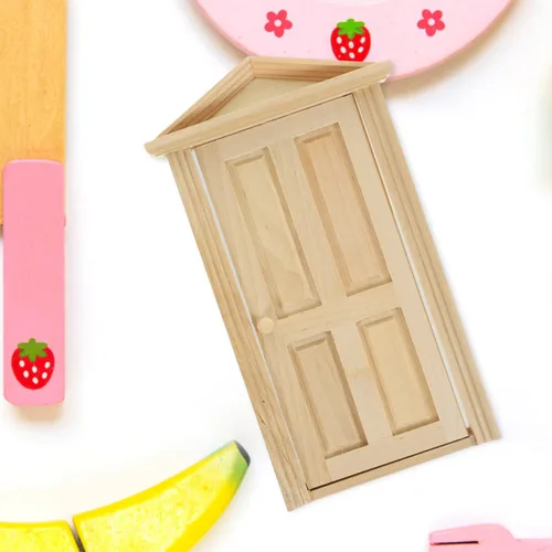 Miniatura 6 de Zerodeko Puerta de casa de muñecas escala 1 12, mini puerta de madera, frente de casa de muñecas escala 1 12, mini madera para muñecas, accesorios