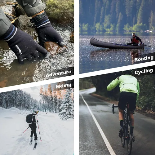 Miniatura 5 de DRYMILE Guantes impermeables Guantes de mano cálidos de mezcla de lana de nieve de invierno para hombres y mujeres trabajo, senderismo, esquí