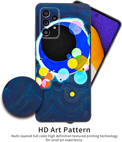Miniatura 4 de Berkin Arts Wassily Kandinsky - Funda de silicona compatible con Samsung Galaxy A52 5G 4G/A52S 5G, color campo colorido Moongate (varios círculos)