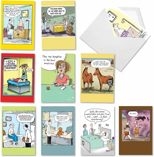 Miniatura 9 de NobleWorks Juego de 10 tarjetas de felicitación divertidas con sobres de 5 x 7 pulgadas (10 diseños, 1 cada uno) Ordenes del médico AC7848GWG-B1x10