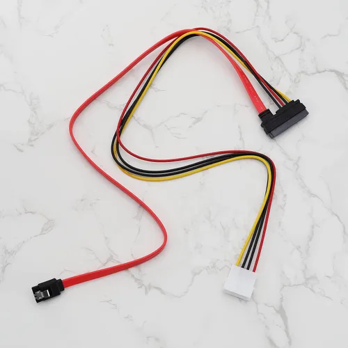 Miniatura 7 de Cable de alimentación de datos SATA 2 en 1, 22 pines (7+15) SATA macho a hembra de datos y alimentación Combo de cable de extensión Accesorios