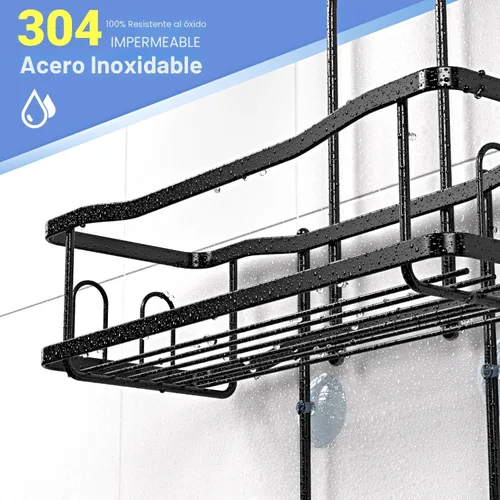 Miniatura 3 de Aitatty Organizador de baño colgante para ducha: estantes de ducha inoxidables sobre el cabezal de ducha, sin taladrar en el interior, estantes