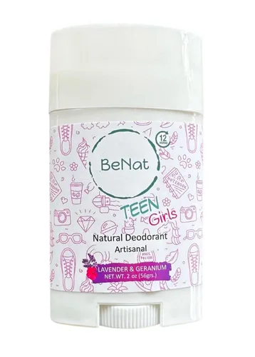Miniatura 10 de BeNat Paquete de 2 desodorantes naturales para niños y adolescentes, 100% natural, sin aluminio, sin carcinógenos, desodorante para niños y niñas