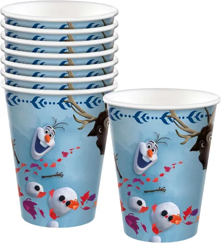 Vasos de fiesta de Frozen 2 de Disney – 9 onzas (paquete de 8) – Diseño duradero y vibrante – Perfecto para celebraciones de cumpleaños, noches de
