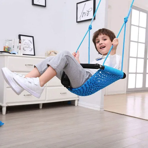 Miniatura 7 de Juego de columpio para niños pequeños y columpio 2 en 1 para bebé - Asiento de columpio de cuerda ajustable para niños, para interior y exterior