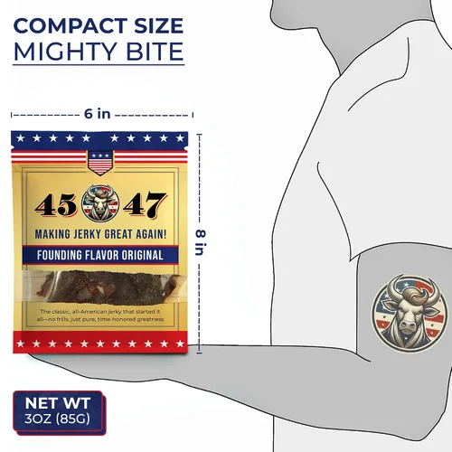 Miniatura 3 de Carne seca 45-47 – Carne seca premium hecha en Estados Unidos, 0.35 onzas de proteína por porción, baja en grasa, sin gluten, aperitivo audaz