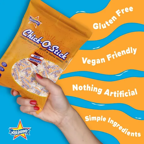Miniatura 4 de Atkinson Chick-O-Stick - Mini aperitivos veganos, 48 palitos envueltos, dulces crujientes para bolsas