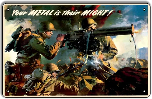 Miniatura 4 de Póster de metal de la Segunda Guerra Mundial "You Give Us the Fire!" 1942 de la Fuerza Aérea del Ejército de los Estados Unidos de 8 x 12 pulgadas