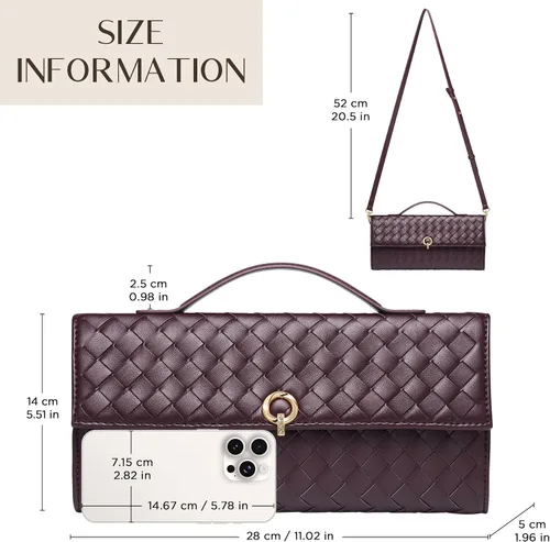 Miniatura 6 de CHUNLI Bolsos de mano tejidos elegantes para mujer, bolsos cruzados de diseñador con asa superior, bolso formal de piel sintética de noche