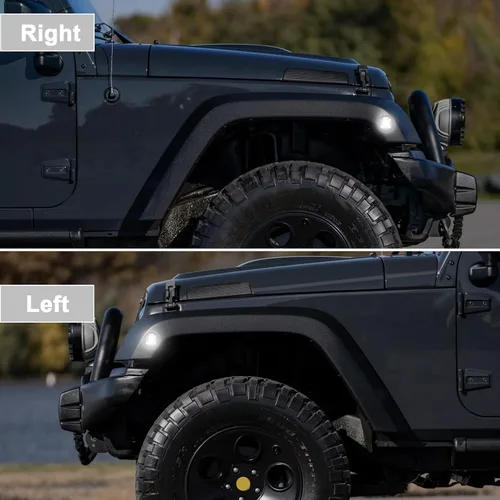 Miniatura 3 de Luces de posición laterales compatibles con Wrangler JK 2007-2018, luces LED completas para guardabarros delanteros, favoritas de los entusiastas