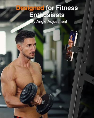 Miniatura 6 de Soporte magnético para teléfono de gimnasio, ajustable en 360°, soporte magnético portátil para teléfono para gimnasio, se fija a superficies