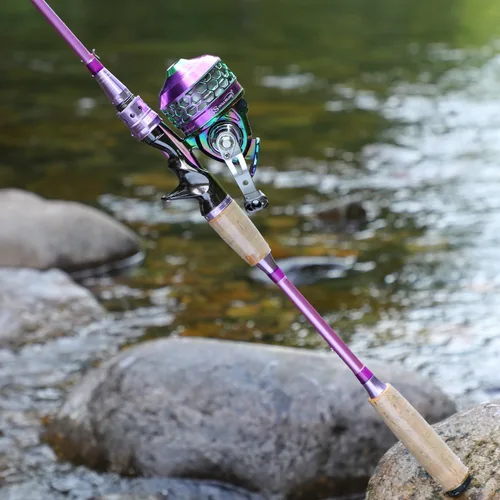 Miniatura 9 de Souagyilang Spincast Fishing Rod Reel Combo,2 Pieces Medium Heavy Pole with Super Smooth Reel Trouble-Free Push-Button Bait Casting Design for