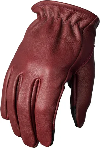 Miniatura 9 de First Mfg Co Roper - Guantes de cuero para motocicleta para hombre y mujer - Ternera desnuda suave, puño corto sin forro, estilo clásico, dedos