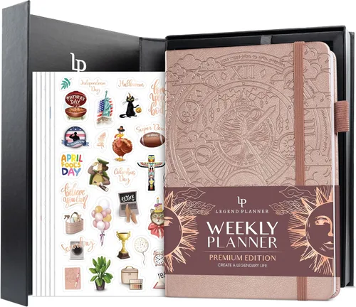 Miniatura 13 de Legend Planificador Semanal Premium – Planificador Semanal, Mensual y de Presupuesto Sin Fecha – Organizador de Vida para Gestión del Tiempo y Negro