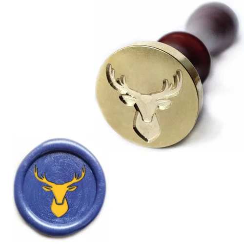 Miniatura 6 de Sellos de cera de sellado de patrones de animales, sellos de cobre y empuñadura de madera, kit de sellos de cera para sobres de tarjetas, embalaje