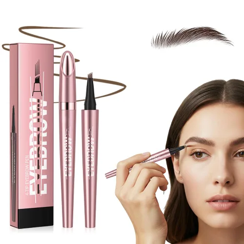 Miniatura 9 de Microblading - Lápiz de cejas 3D de 4 puntas, resistente al agua, de larga duración, con efecto de maquillaje natural para todo el día (negro)