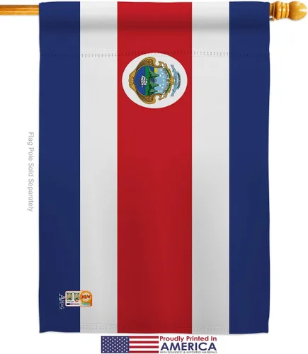 Miniatura 2 de Americana H140060 Banderas de la Nacionalidad Mundial de Costa Rica. Bandera de casa vertical decorativa de 28.0 x 39.8 in impresa en Estados
