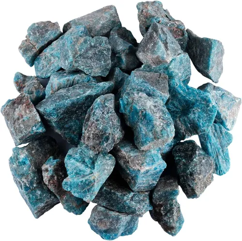 Miniatura 12 de Rockcloud 1 libra de cristales naturales en bruto, piedras ásperas para cabujón, pulido, corte, lapidario, pulido, curación de cristales Reiki, Azul