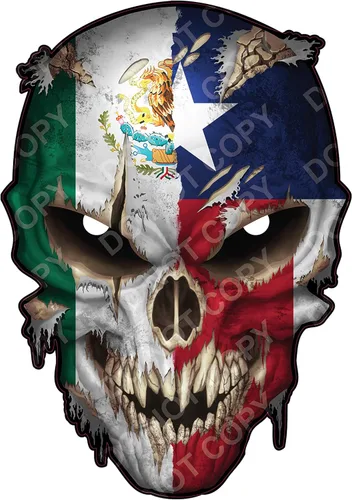 Miniatura 22 de Calcomanías de Haley Bandera Americana Calavera Adhesiva - Vinilo 3M, Ojos Reflectantes, para Autos y Camiones, Uso en Interiores, Calidad Premium