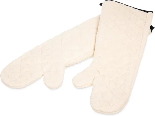 Manopla de horno San Jamar 824TM de protección de temperatura, tela rizada, 24" de largo, color natural