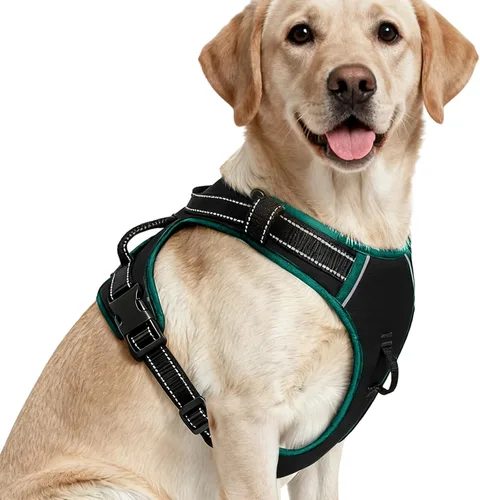 Miniatura 43 de Arnés para perro sin tirones, chaleco reflectante ajustable y acolchado para mascotas con asa de fácil control, fácil de llevar con nudo elegante