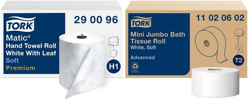 Miniatura 13 de Tork Rollo de toallas de mano blanca H80, Premium, 6 rollos, 8030630 Blanco