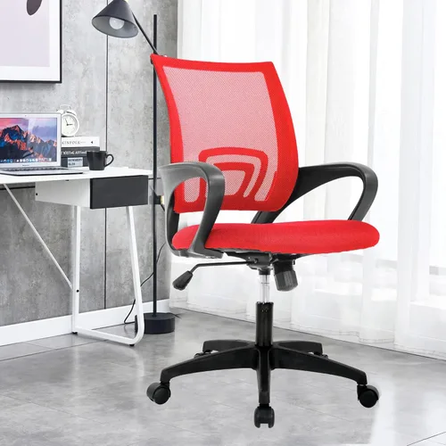 Miniatura 9 de Silla de escritorio ergonómica, silla de oficina de malla para computadora con soporte lumbar y reposabrazos, silla de trabajo ajustable