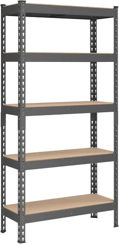 Miniatura 14 de SONGMICS Estantes de almacenamiento de 5 niveles, almacenamiento de garaje, montaje sin tornillos, unidad de estantería ajustable, 11.8 x 29.5 x