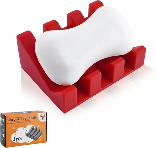 Miniatura 29 de Jabonera Autodrenante con Soporte, Jabonera de Silicona, para Baño, Cocina, Esponjas, Puede Extender la Vida del Jabón, Mantiene las Barras de Jabón