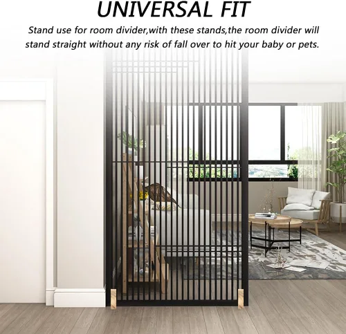 Miniatura 7 de CALIDAKA 4pcs plegable de madera divisor de habitación con tornillos, soporte de pantalla de privacidad pies partición para hotel oficina en casa